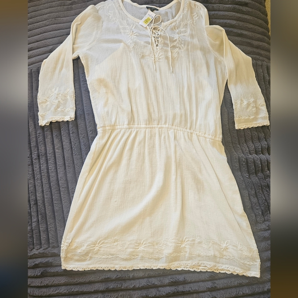 RAPH LAUREN LRL Elegant White Cold Shoulder Dress - Picture 2 of 10